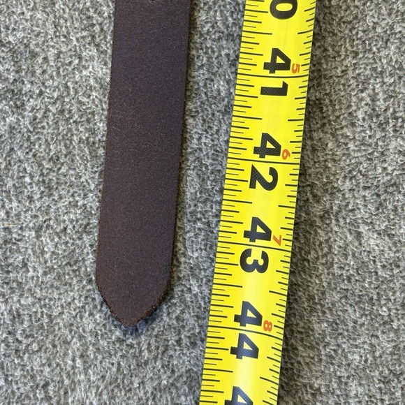 Frye Women's 1"W Leather Belt Large 44" Brown Cognac Brass Buckle - Picture 13 of 15